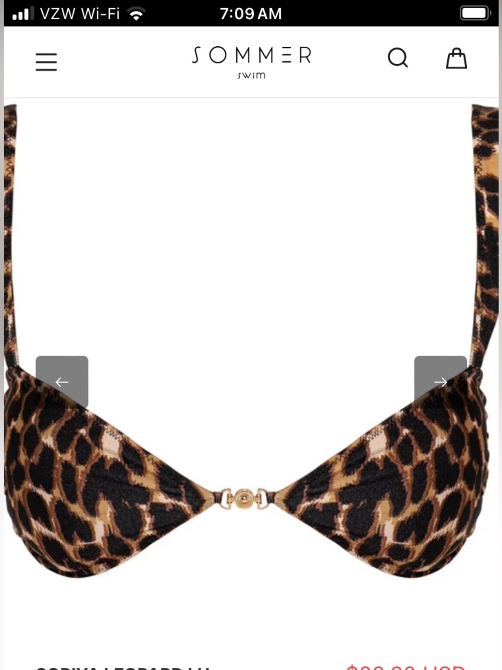 Sommer Swim Soriya Zita Leopard Luxe Balconette High Cut Bikini Set XS/S - Picture 6 of 11